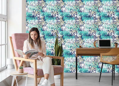 Wallpaper Graffiti In Blue Shades