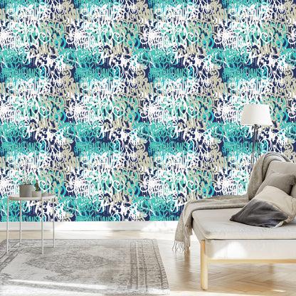 Wallpaper Graffiti In Blue Shades