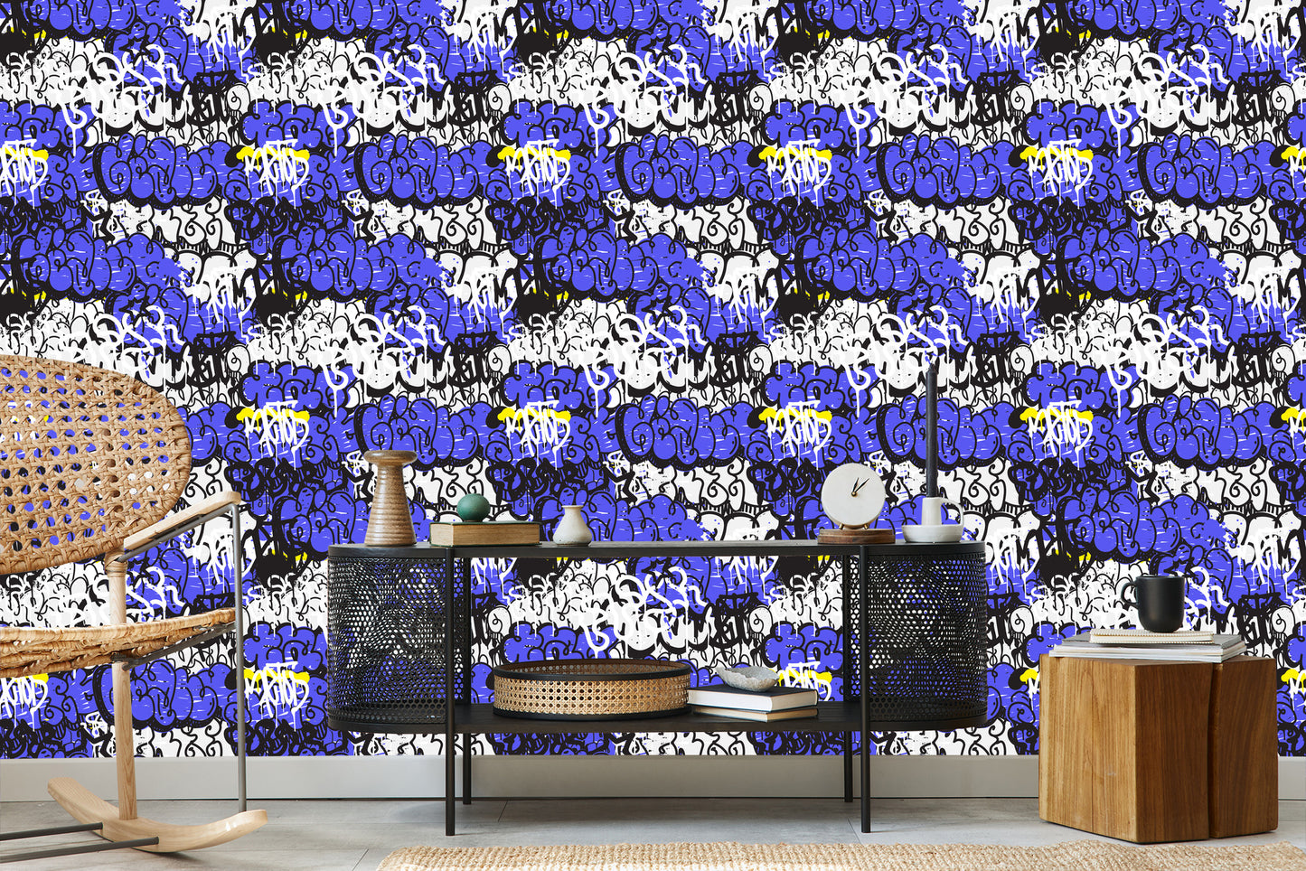 Wallpaper Graffiti With Purple Elements