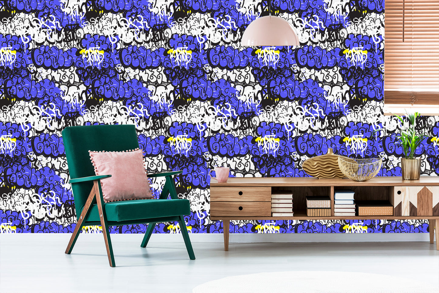 Wallpaper Graffiti With Purple Elements