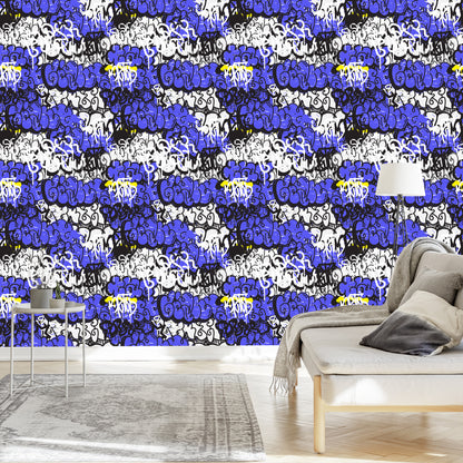 Wallpaper Graffiti With Purple Elements