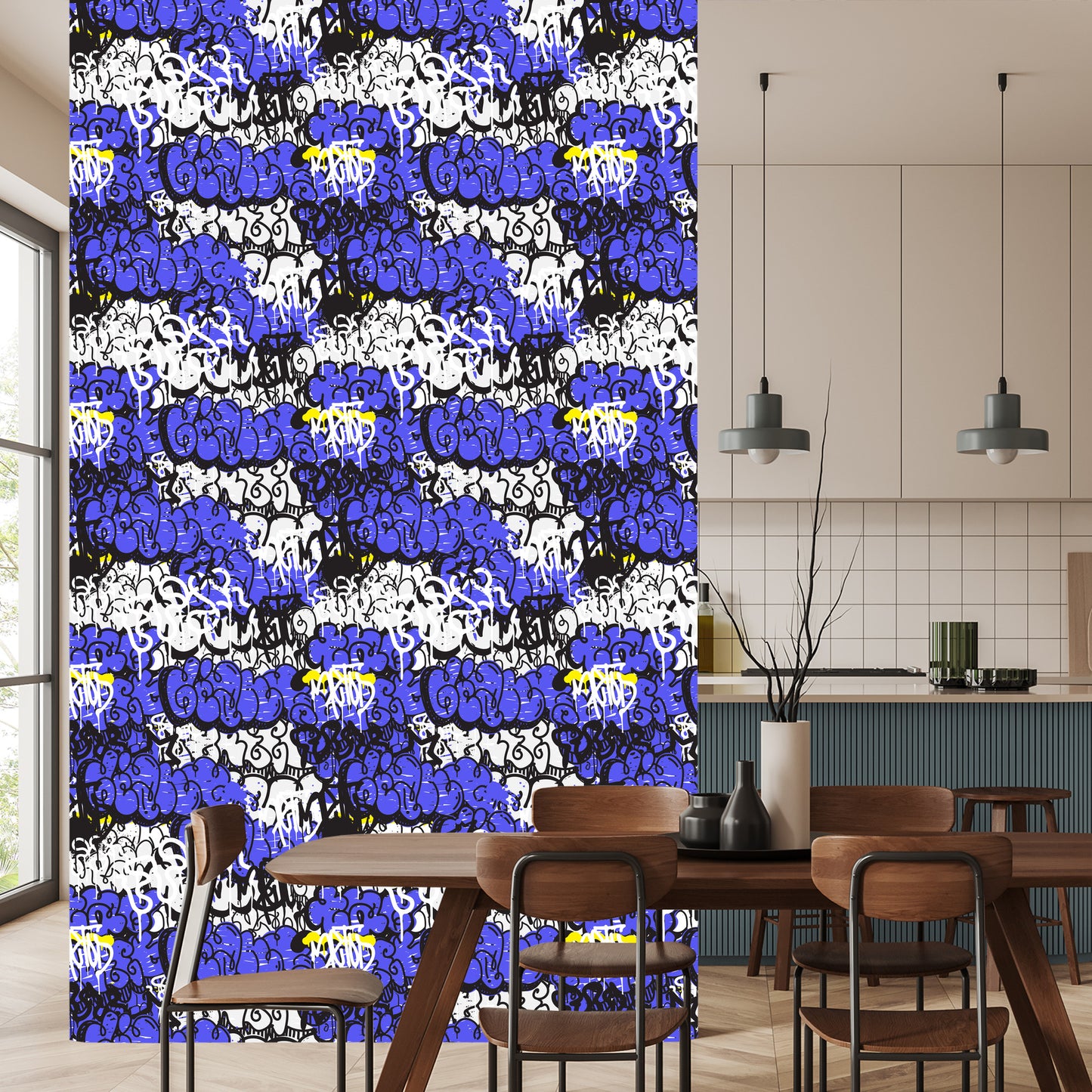 Wallpaper Graffiti With Purple Elements
