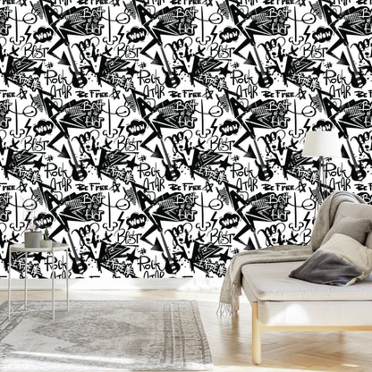 Wallpaper Graffiti With Guitars