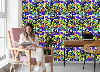 Wallpaper Colorful Graffiti Inscriptions