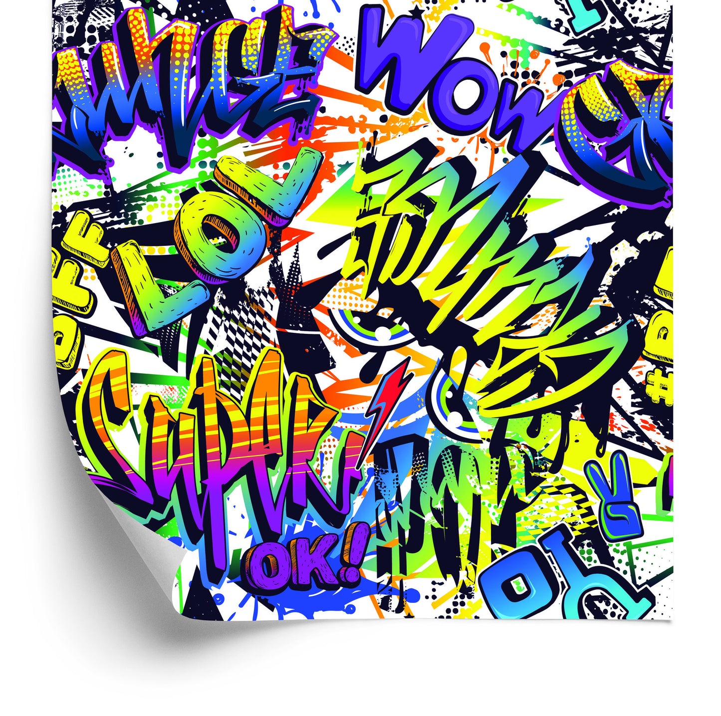 Wallpaper Colorful Graffiti Inscriptions