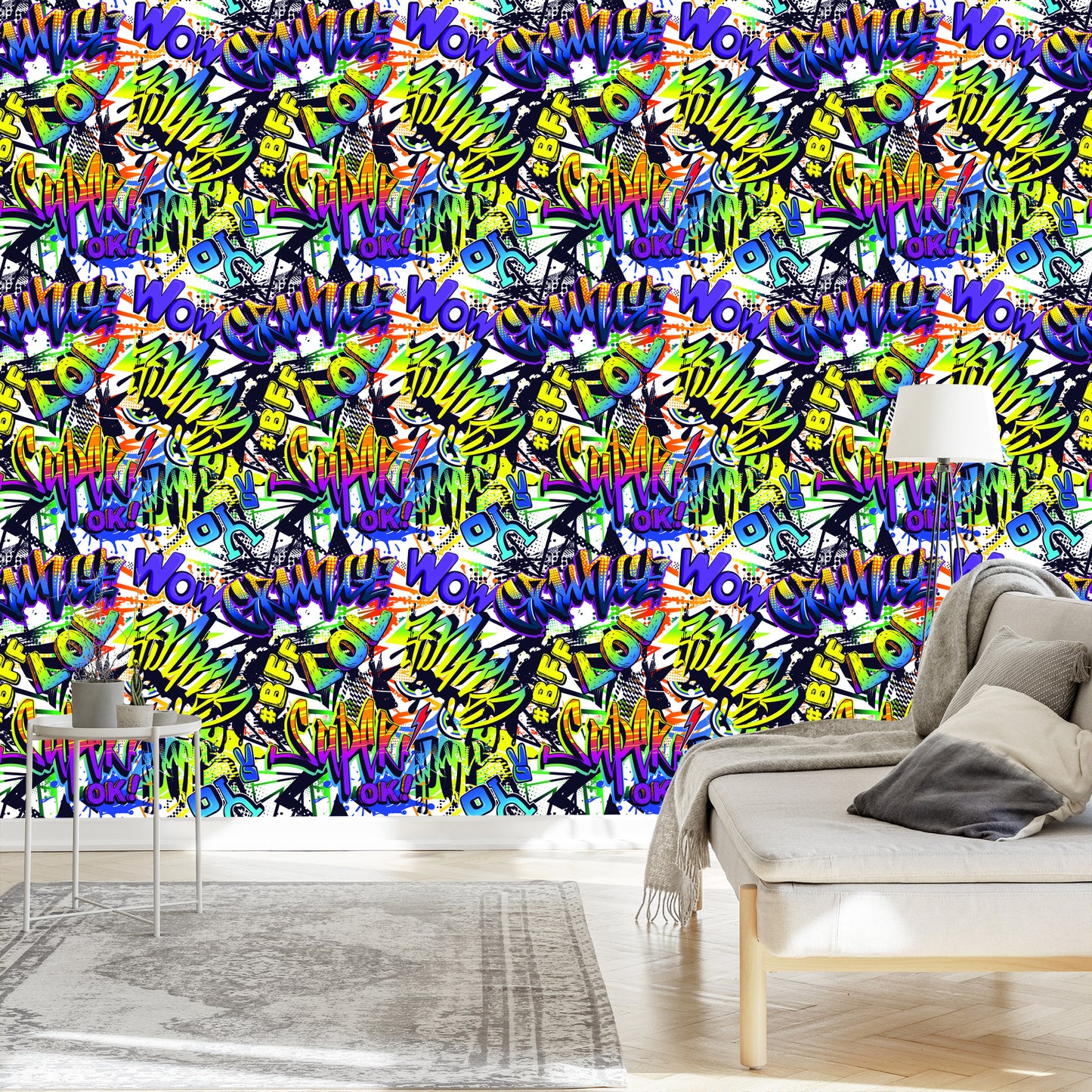 Wallpaper Colorful Graffiti Inscriptions