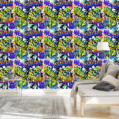 Wallpaper Colorful Graffiti Inscriptions