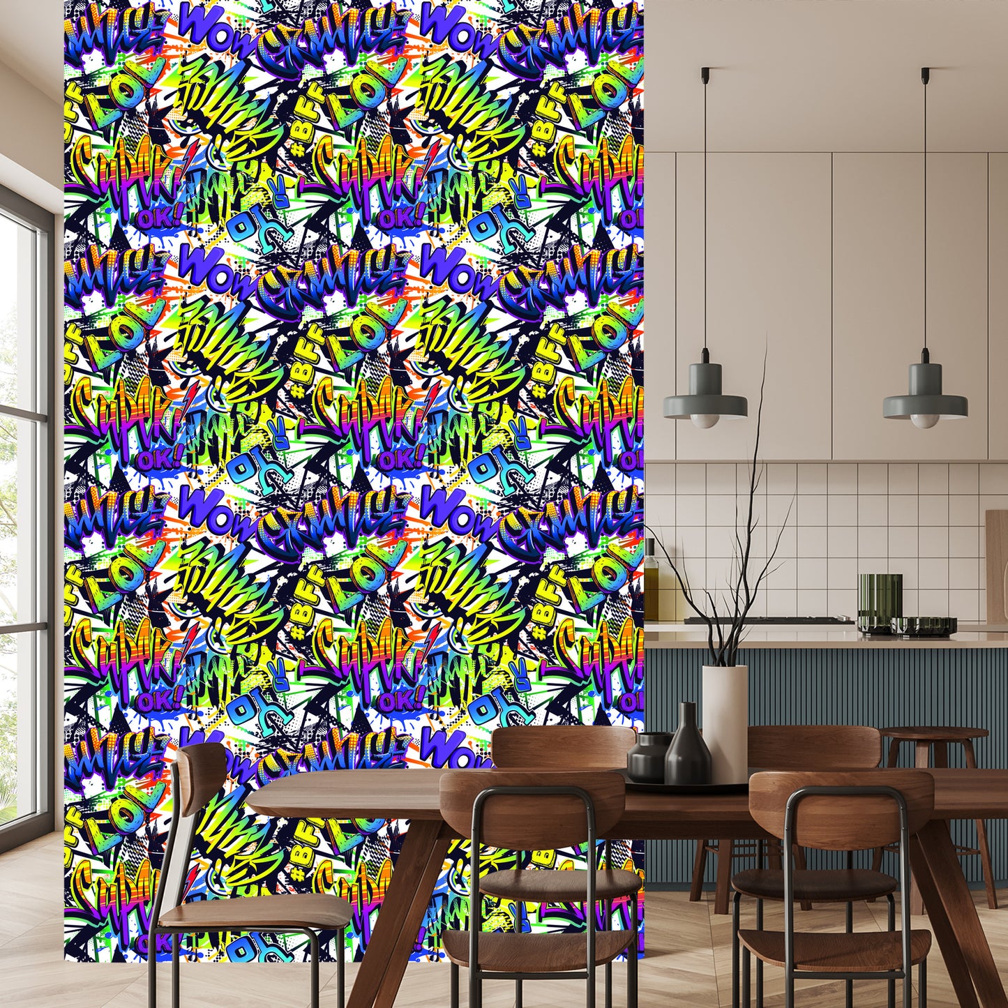 Wallpaper Colorful Graffiti Inscriptions