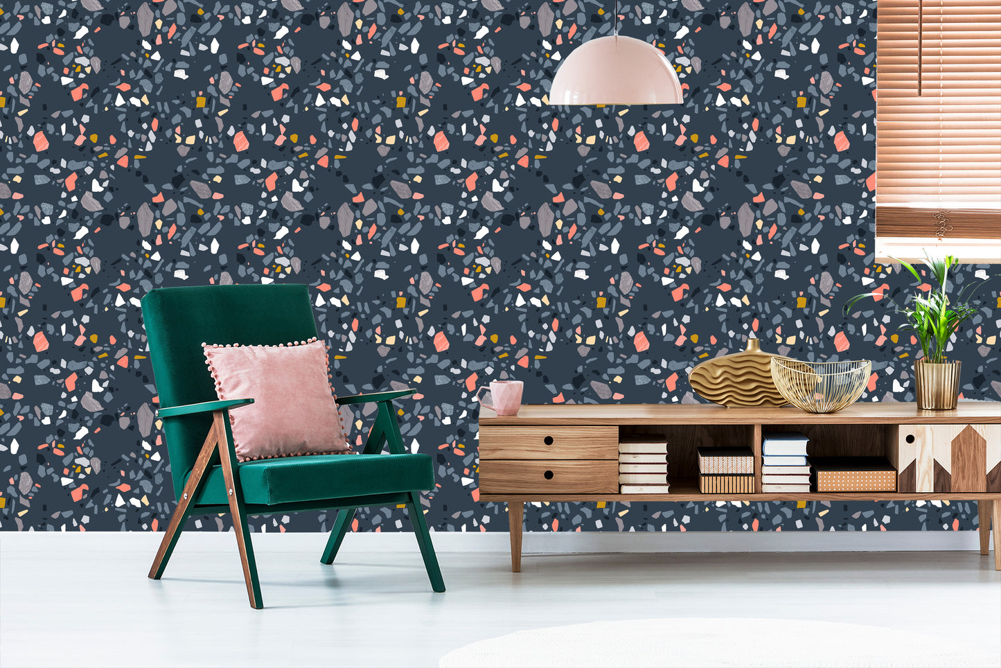 Wallpaper Terrazzo Fashionable Pattern