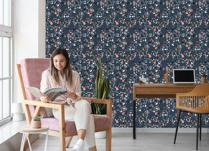 Wallpaper Terrazzo Fashionable Pattern