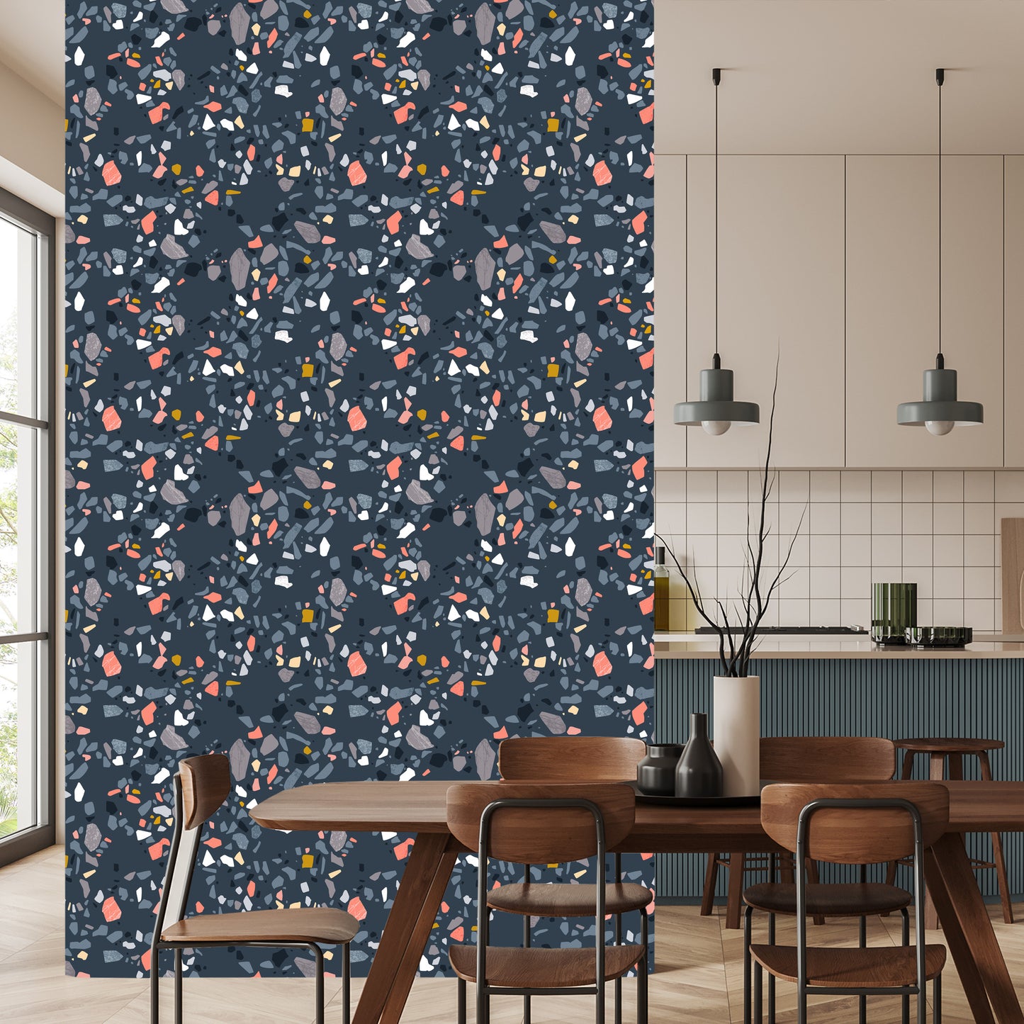 Wallpaper Terrazzo Fashionable Pattern