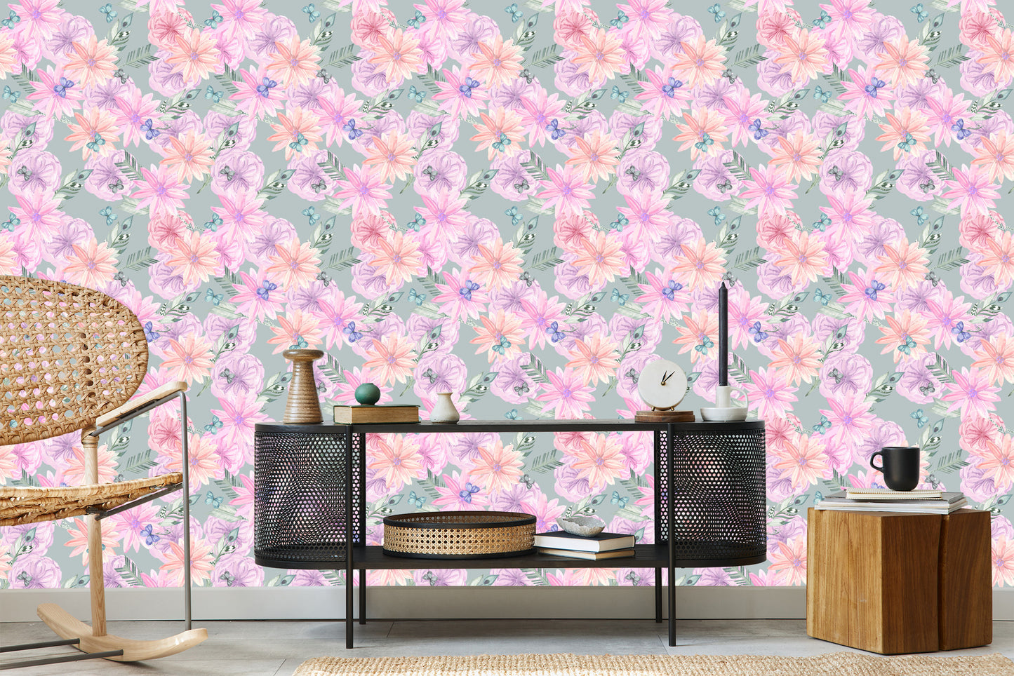 Wallpaper Flowers In Boho Style