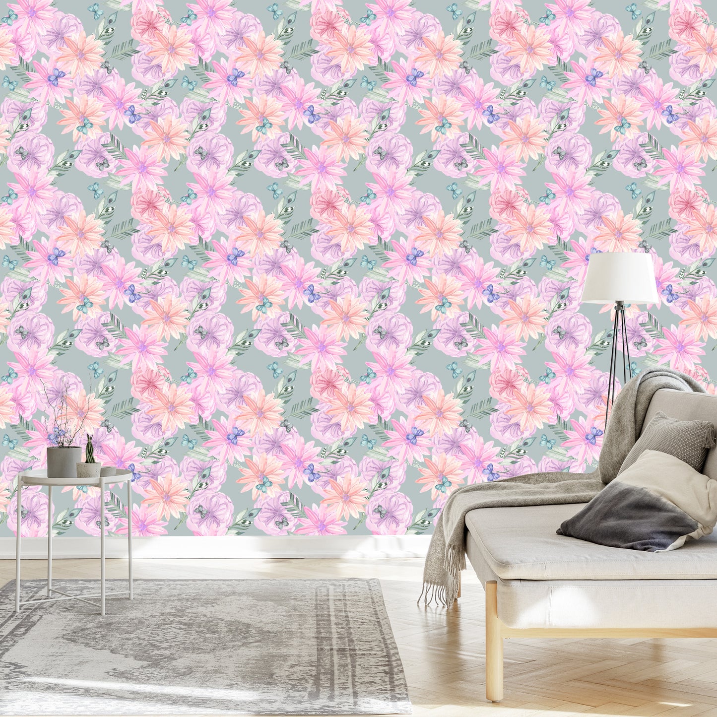 Wallpaper Flowers In Boho Style