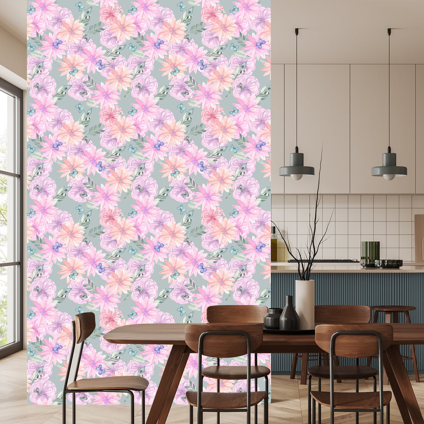 Wallpaper Flowers In Boho Style