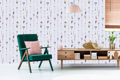 Wallpaper Feathers In Boho Style