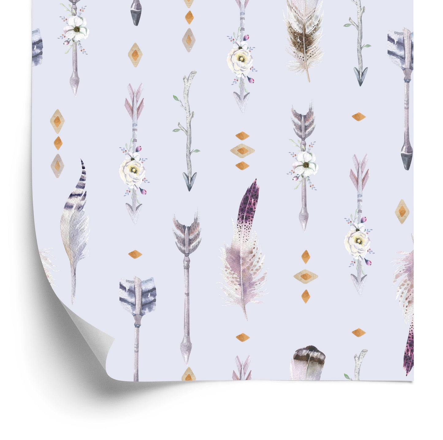 Wallpaper Feathers In Boho Style