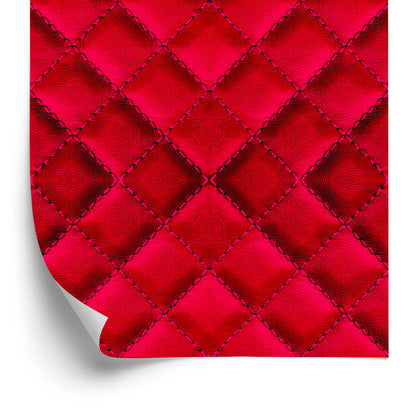 Wallpaper Red Quilted Leather