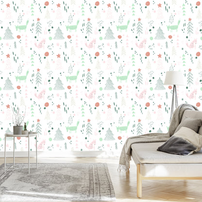 Wallpaper For Children - Foxes In The Forest