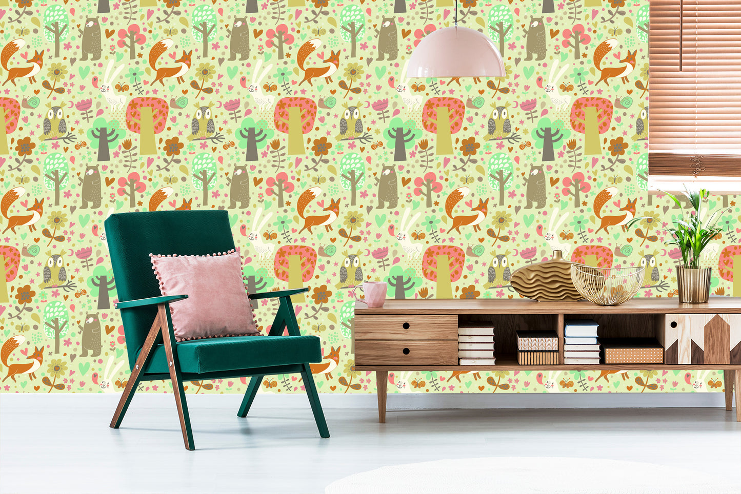 Wallpaper For Children - Joyful Forest Animals