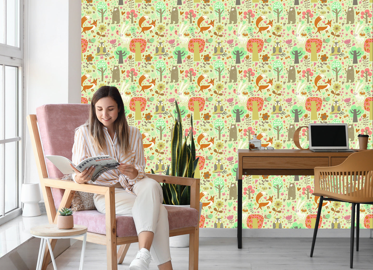 Wallpaper For Children - Joyful Forest Animals