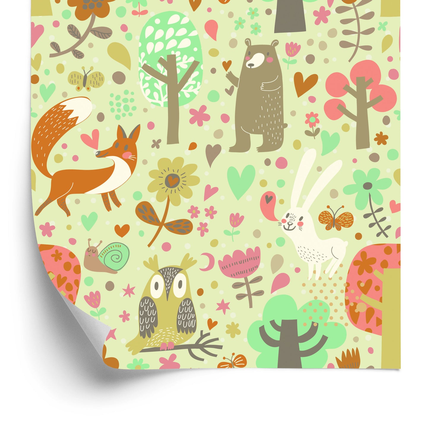 Wallpaper For Children - Joyful Forest Animals