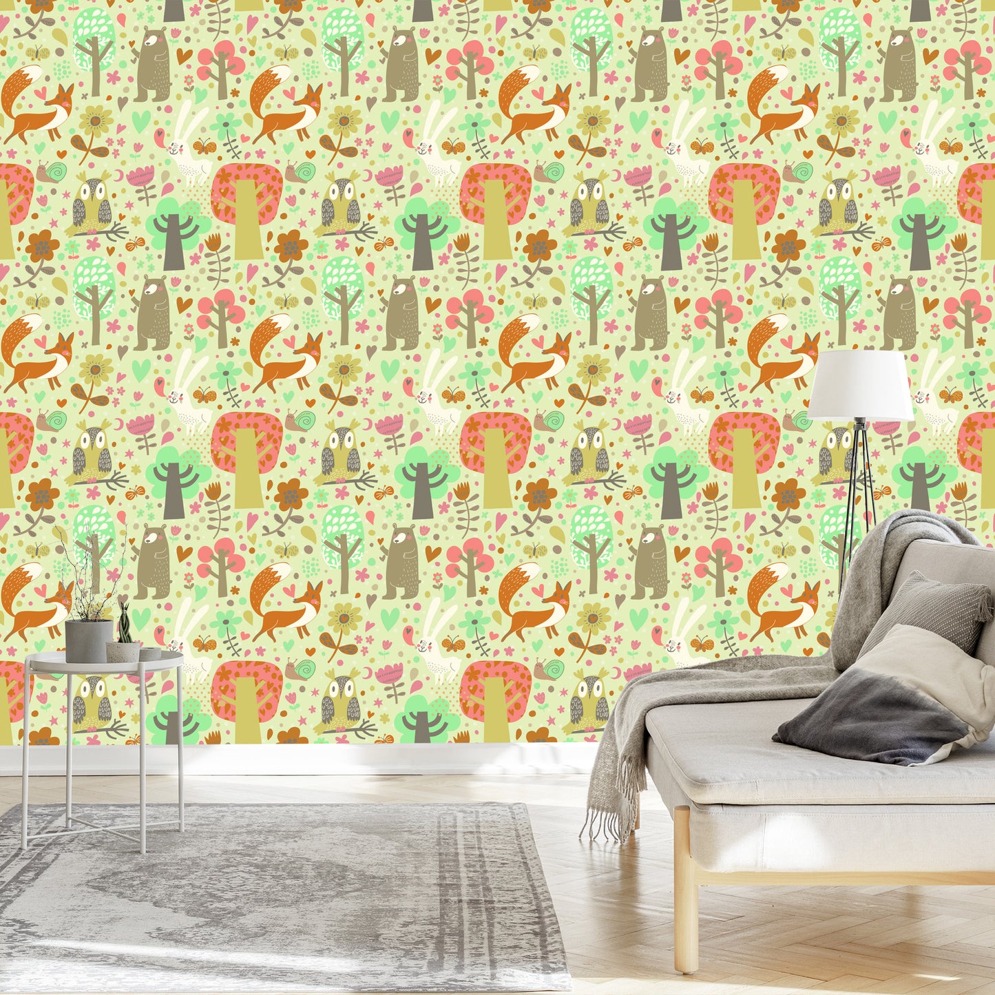 Wallpaper For Children - Joyful Forest Animals