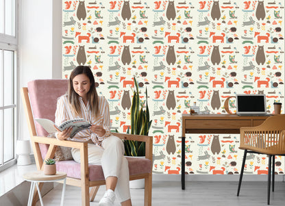 Wallpaper For Children - Happy Forest Animals