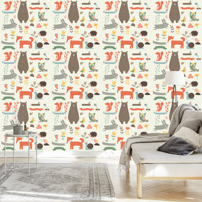 Wallpaper For Children - Happy Forest Animals