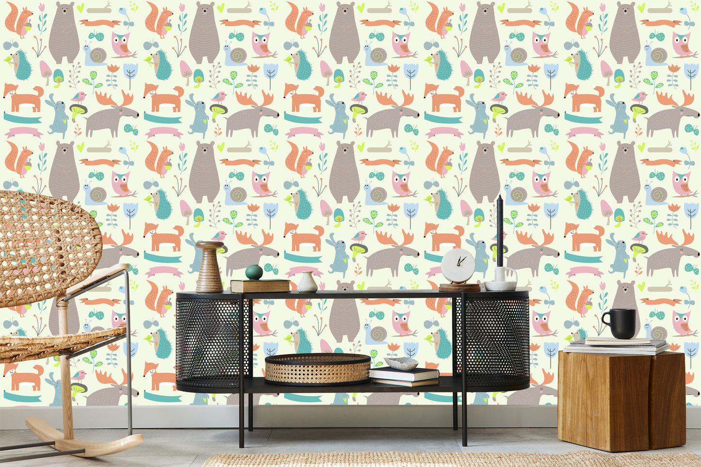 Wallpaper For Children - Forest Animals And Friends