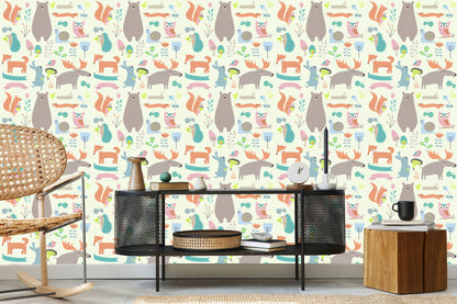 Wallpaper For Children - Forest Animals And Friends