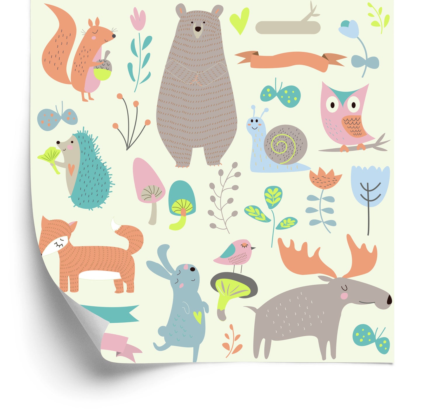 Wallpaper For Children - Forest Animals And Friends