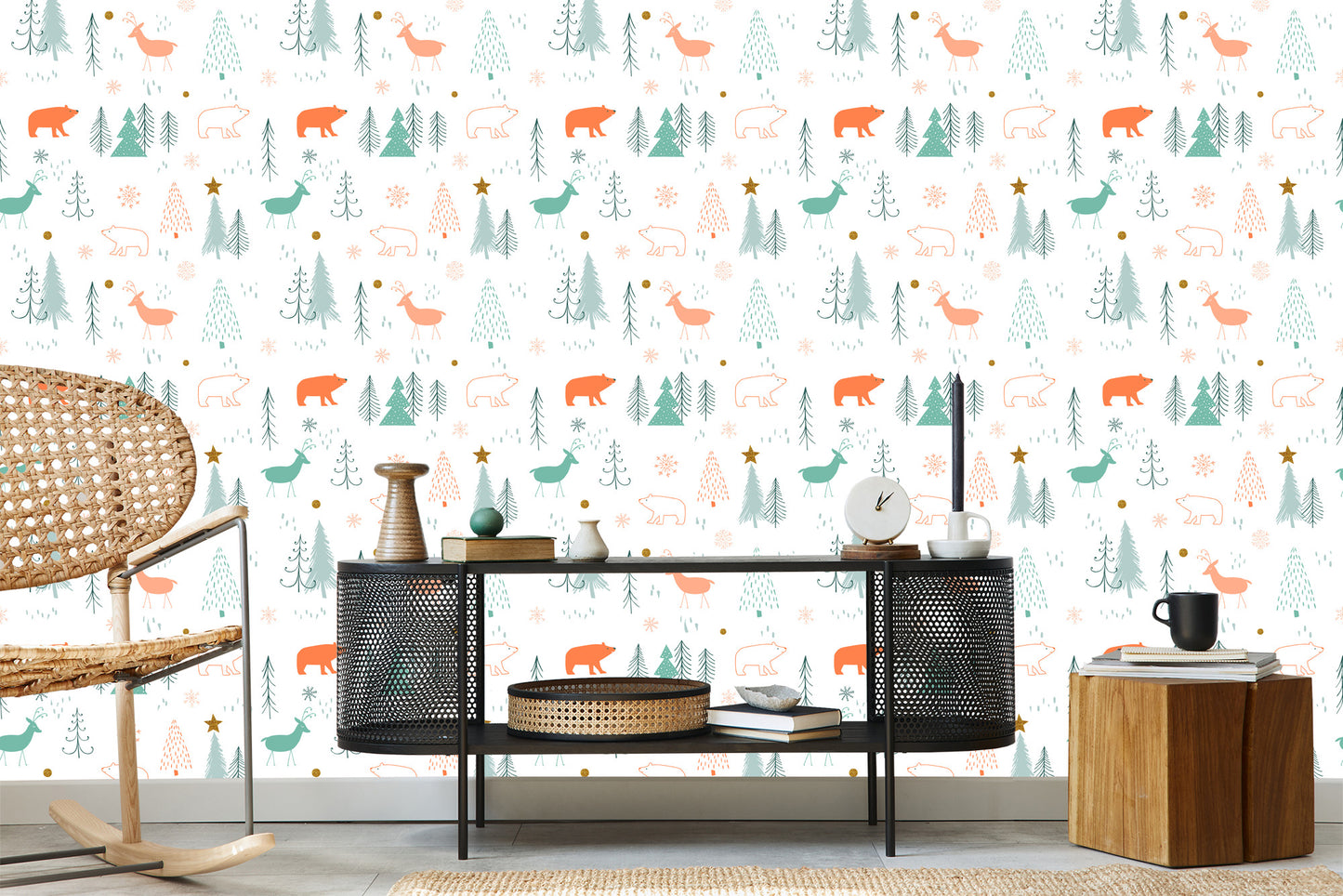 Wallpaper For Children - Bears And Deers