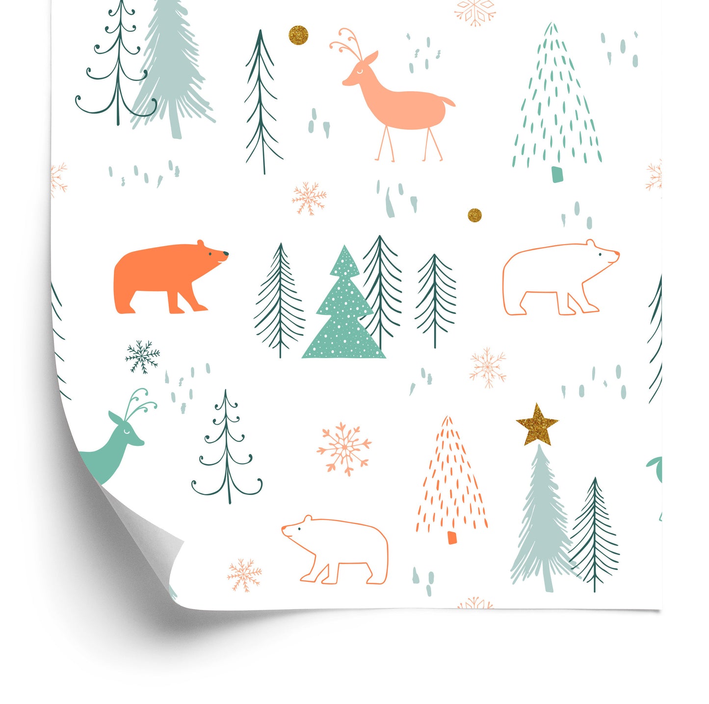 Wallpaper For Children - Bears And Deers