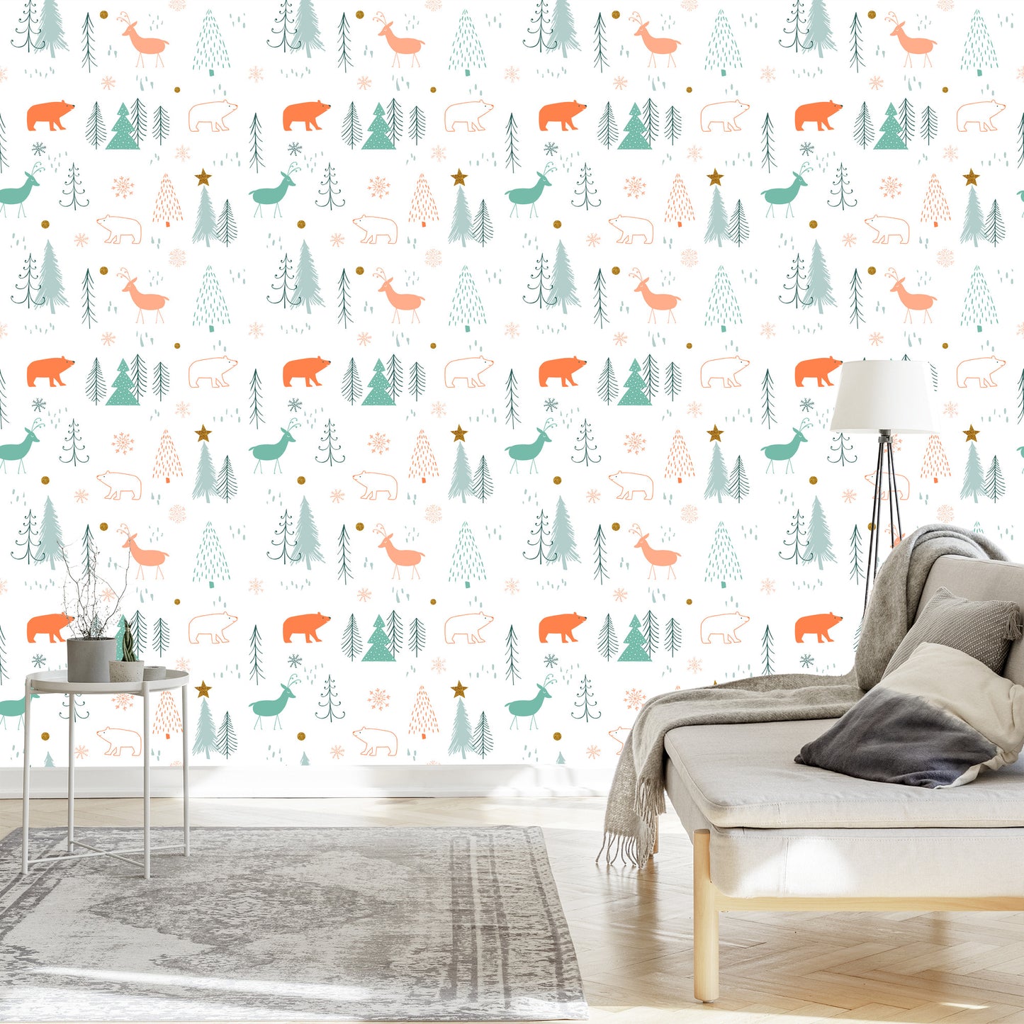 Wallpaper For Children - Bears And Deers