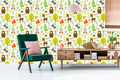 Wallpaper For Children - Happy Forest Animals