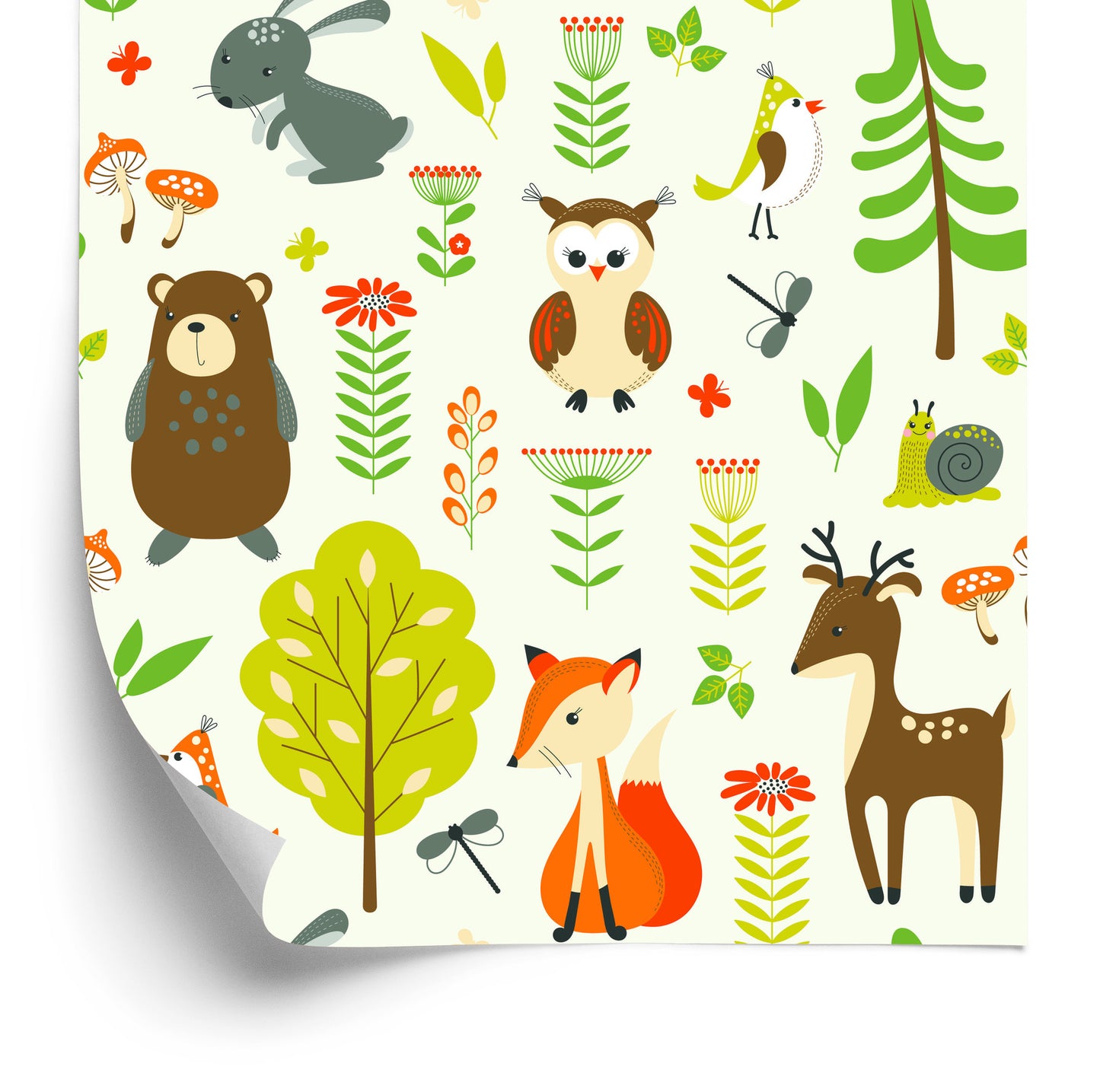 Wallpaper For Children - Happy Forest Animals
