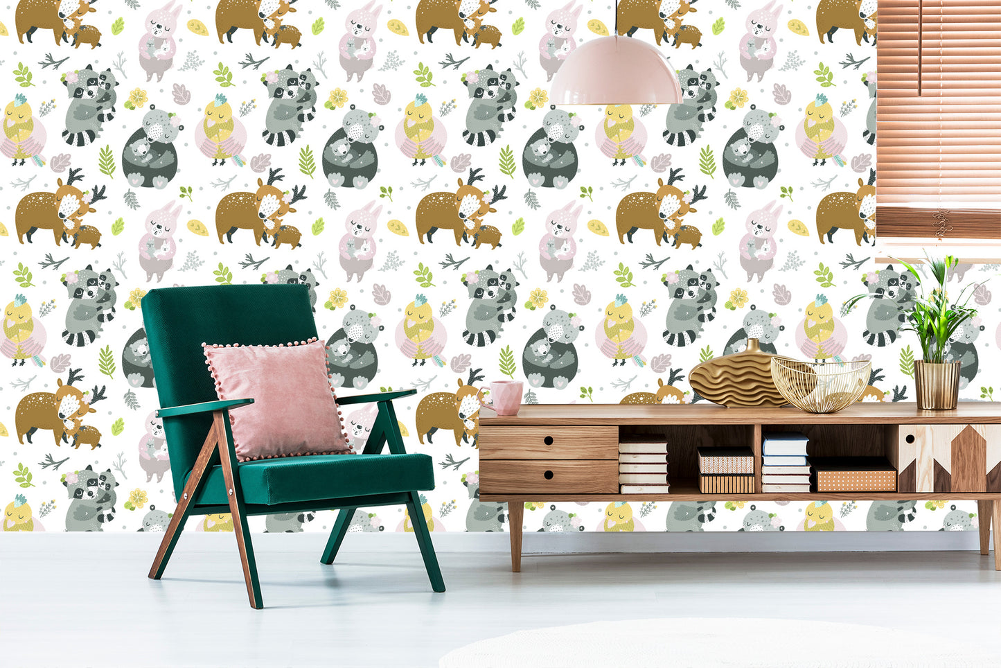 Wallpaper For Children - Forest Animal Family