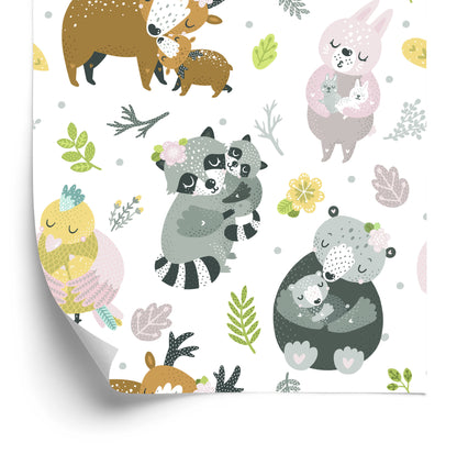 Wallpaper For Children - Forest Animal Family