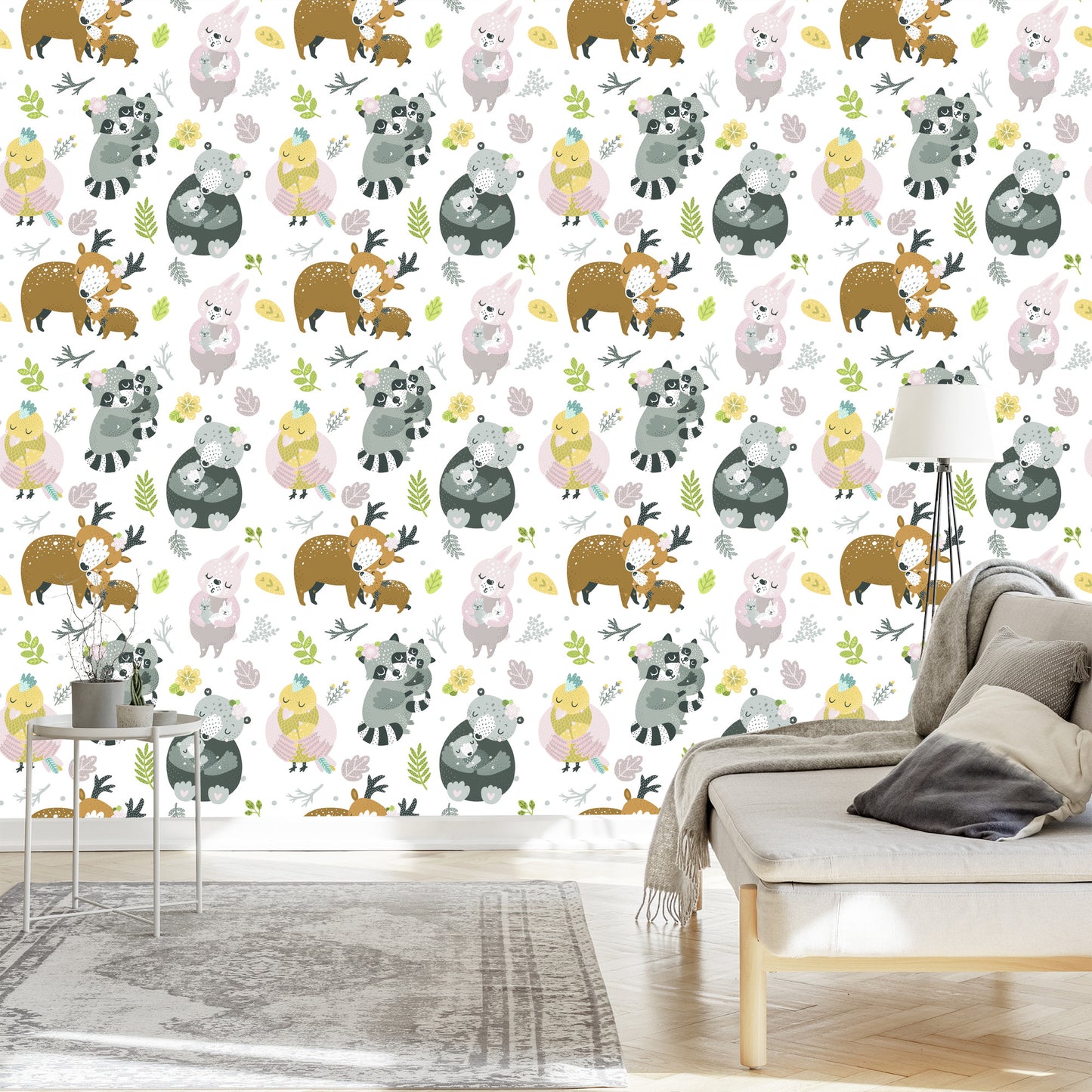 Wallpaper For Children - Forest Animal Family