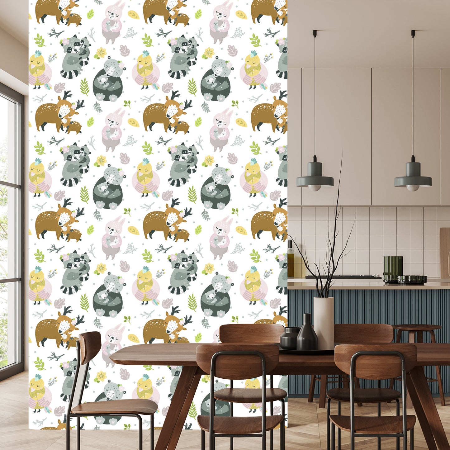 Wallpaper For Children - Forest Animal Family