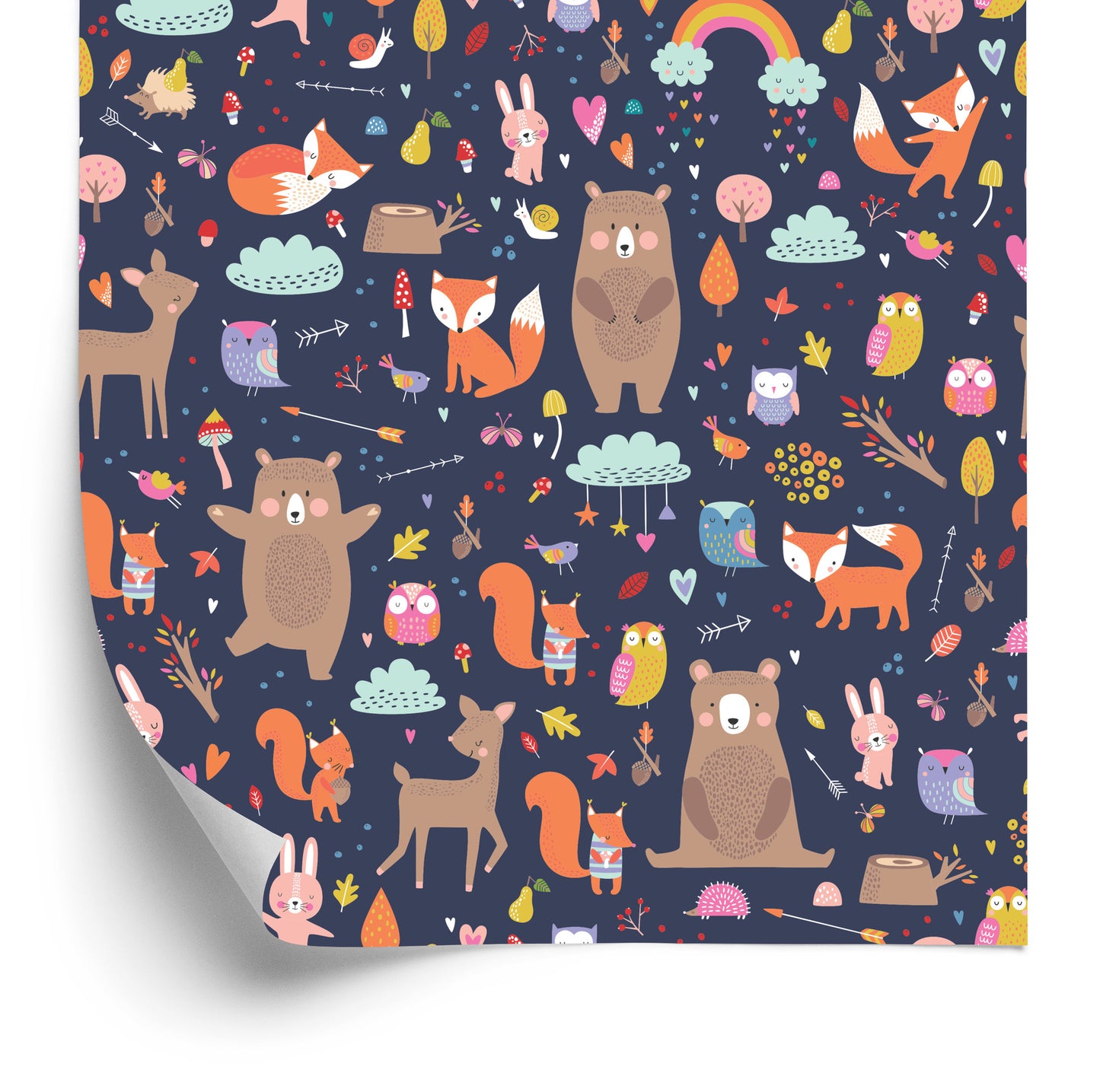 Wallpaper For Children - Playing Forest Animals