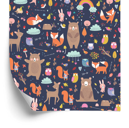 Wallpaper For Children - Playing Forest Animals