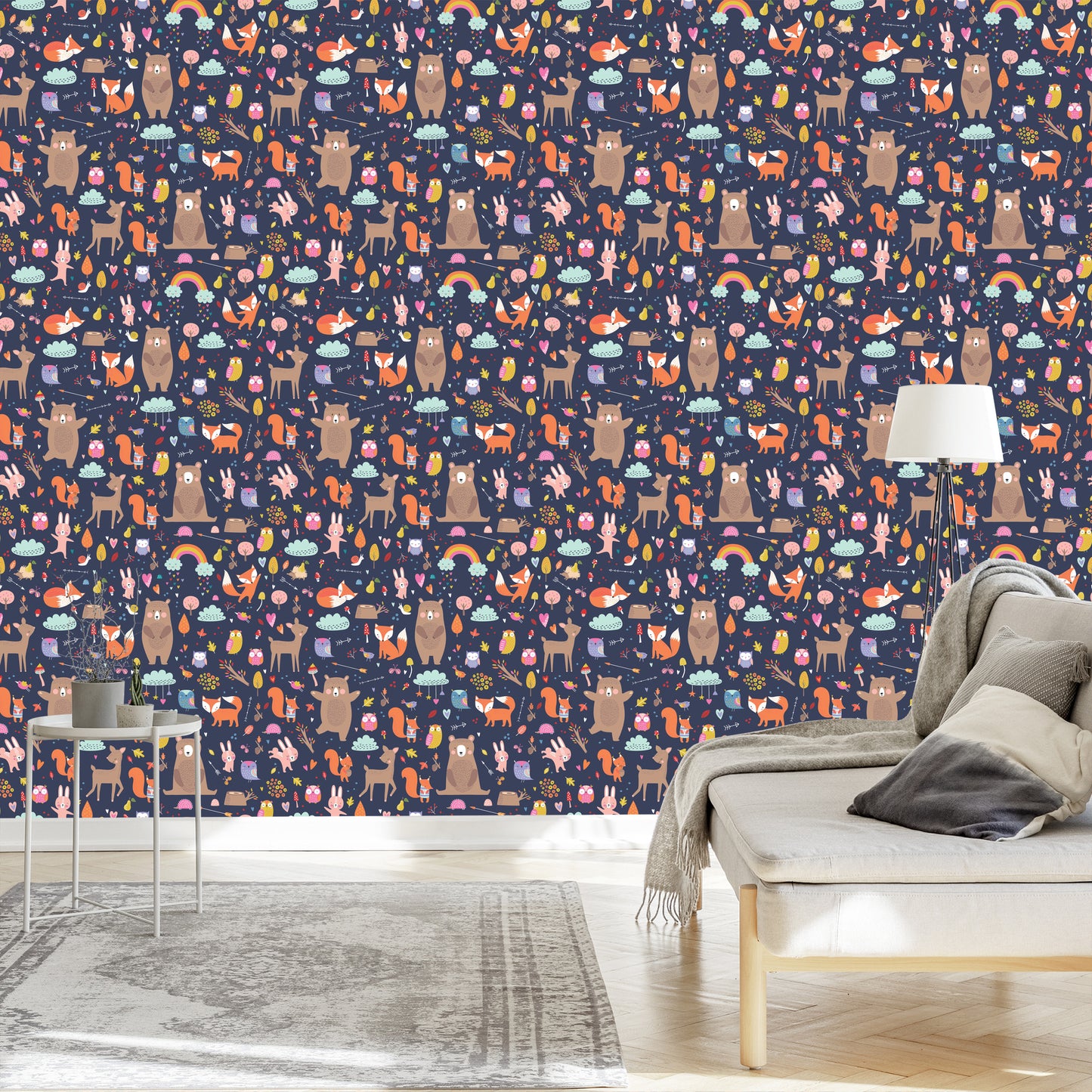 Wallpaper For Children - Playing Forest Animals