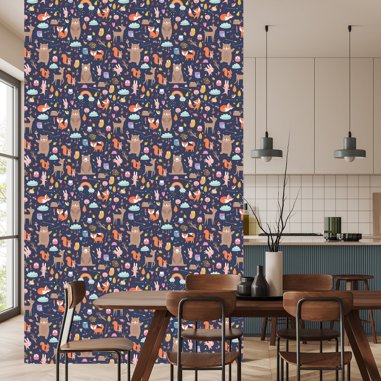 Wallpaper For Children - Playing Forest Animals