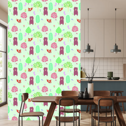 Wallpaper For Children - Bears, Bunnies And Foxes