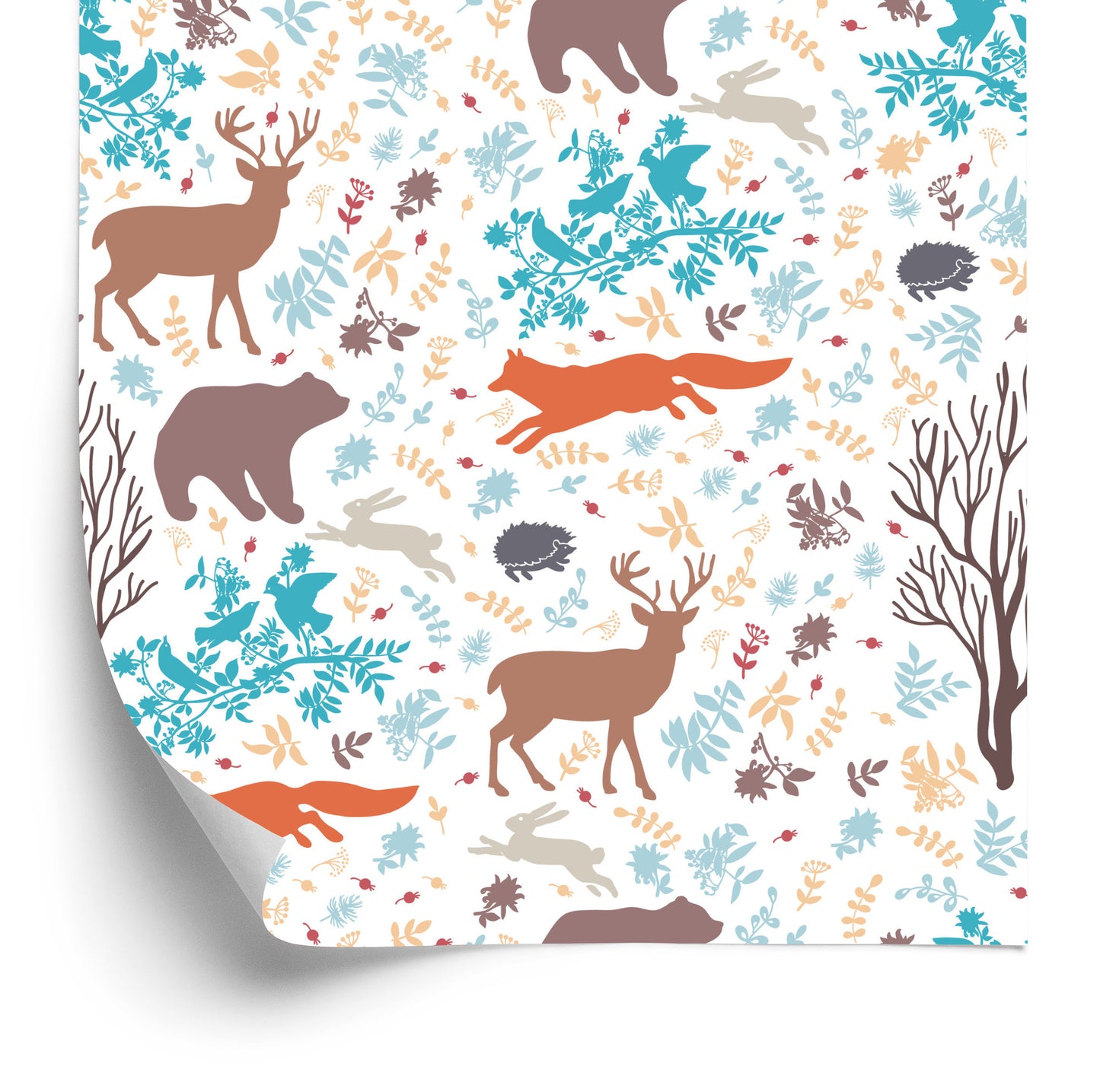 Wallpaper For Children - Colorful Forest Animals