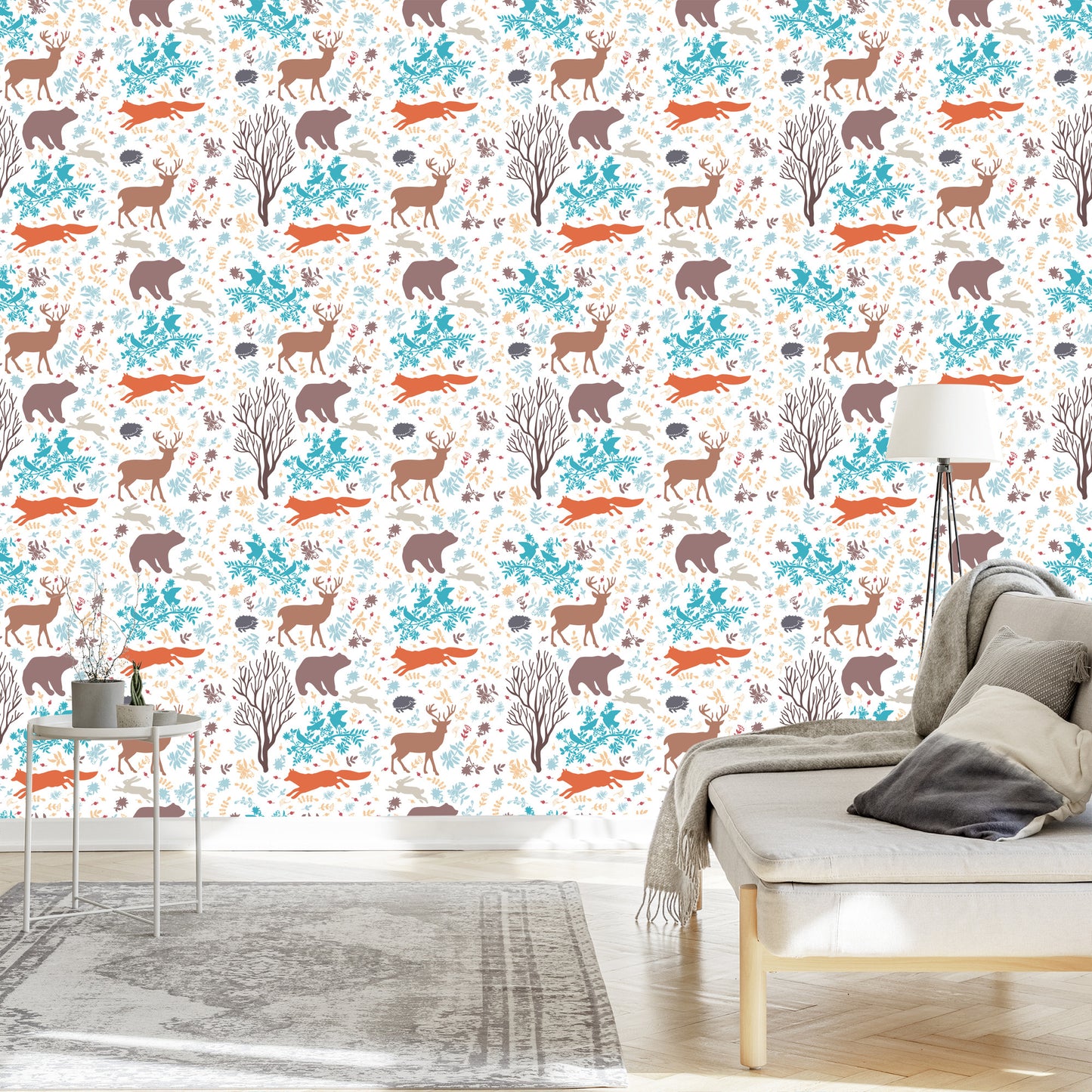 Wallpaper For Children - Colorful Forest Animals