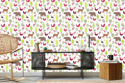 Wallpaper For Children - Happy Forest Animals