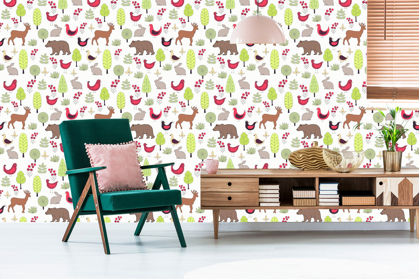 Wallpaper For Children - Happy Forest Animals