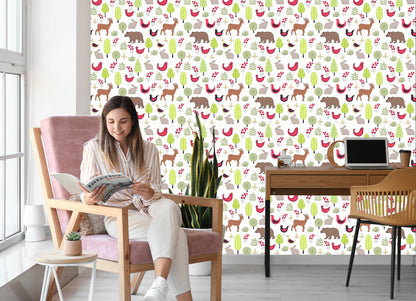 Wallpaper For Children - Happy Forest Animals